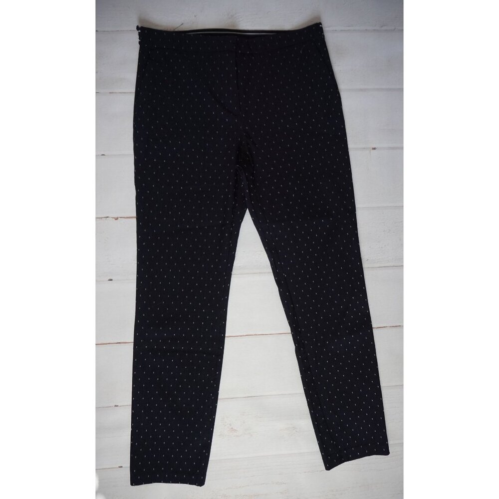 Zara Basic Women Blue/White Trouser Pants - Size L